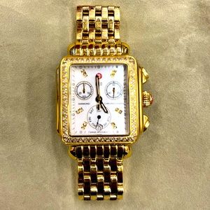 🔥Stunning🔥 Michele Watch- Gold Tone with 120 Diamonds 💎